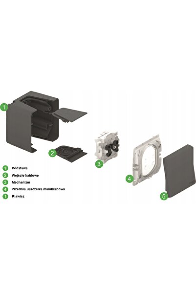 Schneider Electric Buton MUREVA cu lumină IP55 antracit MUR35127 Schneider
