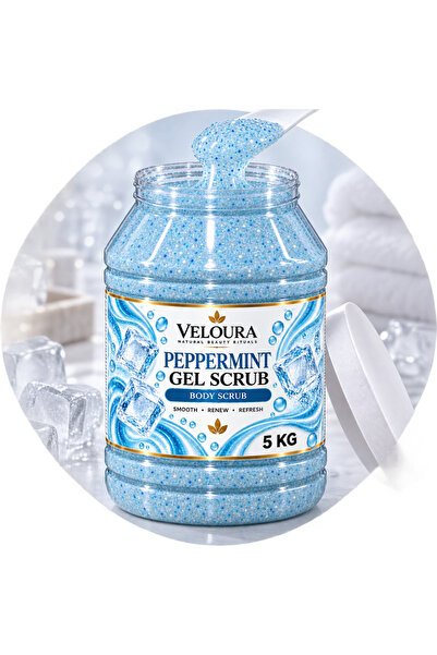 Veluora VELOURA PEPPERMINT GEL SCRUB 5KG – COOLING & REFRESHING EXFOLIATING BODY SCRUB FOR HANDS, FEET & BODY