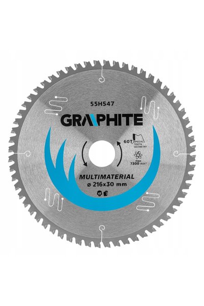 graphite Lamă de ferăstrău, Vidia, 216x30mm 60 dinți 55H547