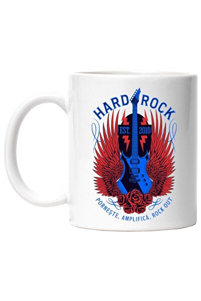 INOVATIX Cana alba personalizata,Chitara Rock&Roll Aripi De Inger Trandafiri ...