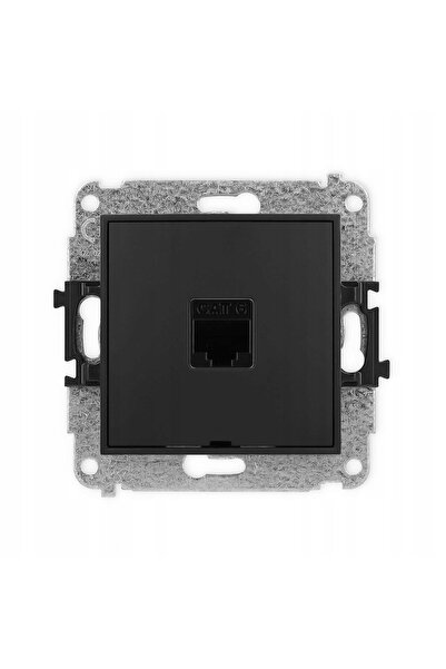 KARLIK MINI Priză simplă pentru computer 1xRJ45 cat. 6 negru mat