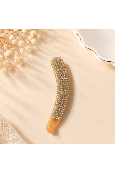 bijoux uniques kadın taşlı muz toka topuz tokası