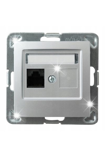 OSPEL Priză de calculator RJ45 5e cu o singură intrare GPK-1Y/K/m/18 Argintiu
