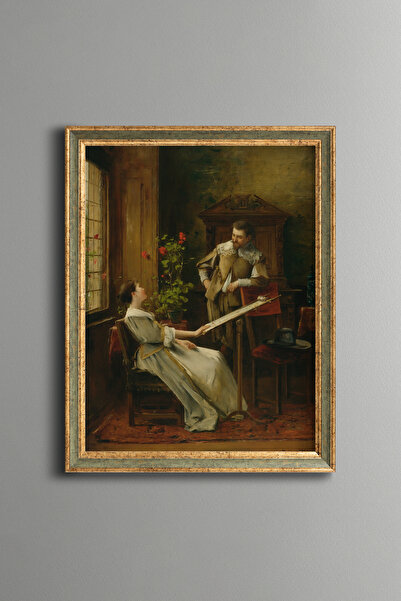 epiqart Chat in the Painter's Workshop - Vintage Patterned Painting - Fine Model