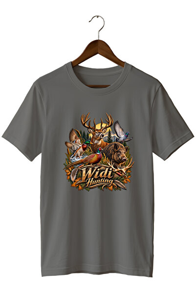 WİDİ تي شيرت للجنسين بطباعة صورة الغزلان والحياة البرية من Hunting Geyik and ...