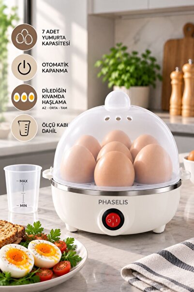 phaselis PS-07 Yumurta Pişirme Makinesi 7'li Yumurta Haşlama Makinesi Ölçü Ka...