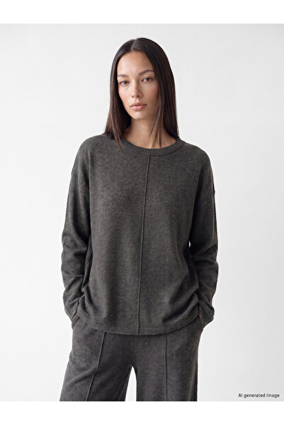 LC Waikiki Γυναικείο T-shirt oversize με στρογγυλή λαιμόκοψη
