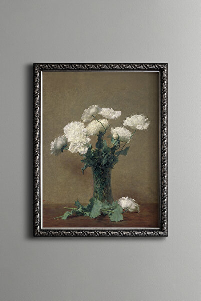 epiqart White Peony Bouquet - Vintage Patterned Painting - Fine Model