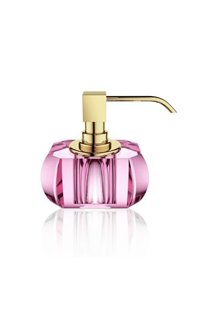 Decor Walther Kristall Liquid Soap Dispenser, Countertop - Gold/Pink