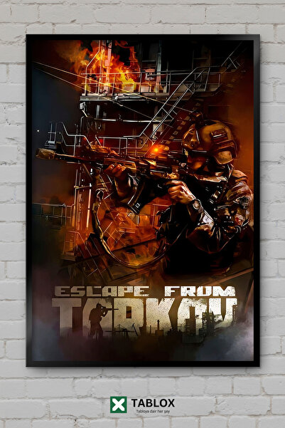 tablomaxtbx Αφίσα βιντεοπαιχνιδιού Escape From Tarkov Action FPS με πλαίσιο, ...