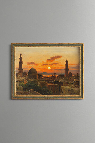 epiqart Sunset in Cairo - Vintage Patterned Painting - Fine Model