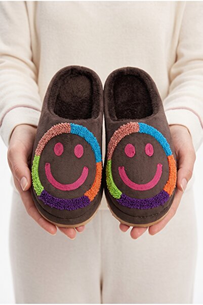 Slipcat Women'S, Velvet, Smiling Face Figured, Wool Inside, Silent Sole House...