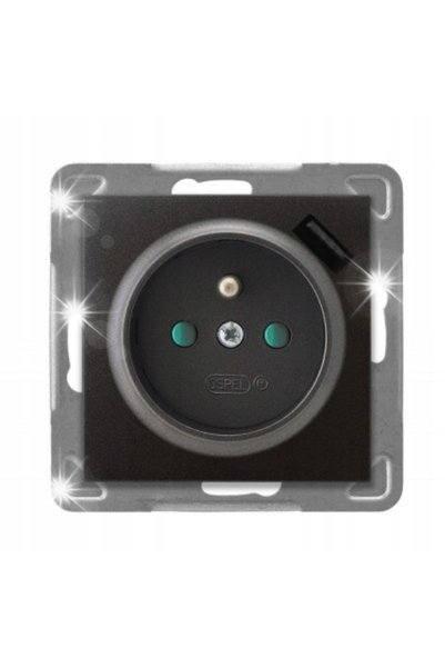 OSPEL Încărcător USB A 5V 2,1A IMPRESJA GP-1YZPUSB/m/50 ANTRACIT