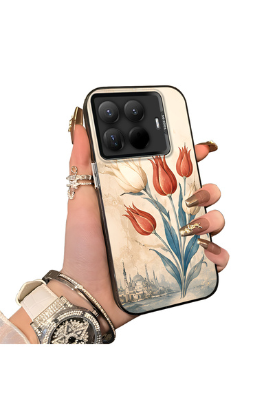 Hontinga 15t Pro Compatible Silicone Edge Hard Back Case Tulip Pattern Lover ...