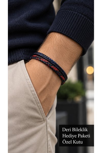 HER ŞEY NOTA www.herseynota.com Nethrion Navyclasp Navy Blue Black Leather Me...