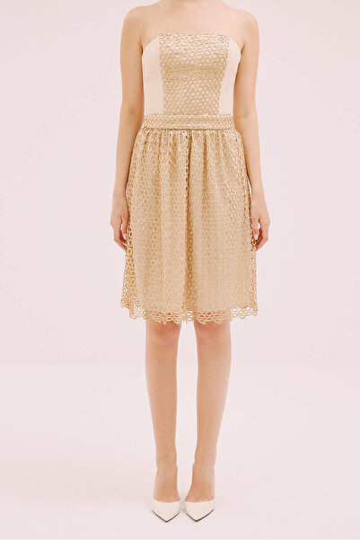 Roman Straplez Mini Elbise Gold Y1511334_076