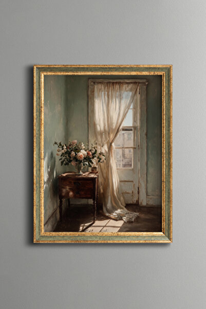 epiqart Roses in Front of the Door - Vintage Patterned Painting - Fine Model
