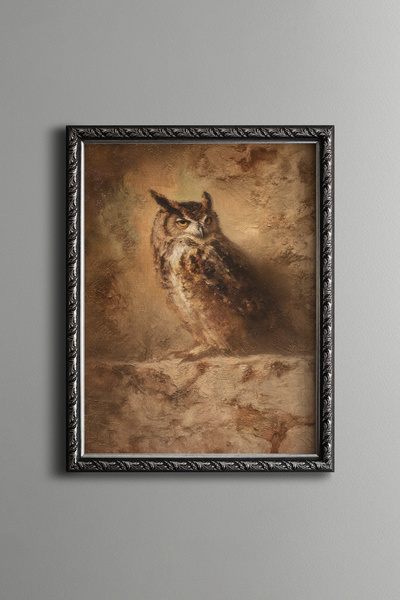 epiqart Owl - Vintage Patterned Painting - Fine Model