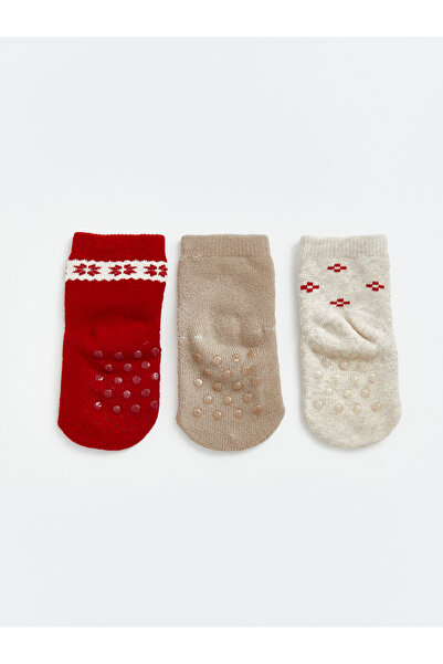 LC Waikiki Non-slip Sole Patterned Baby Girls' Ankle Socks 3-piece