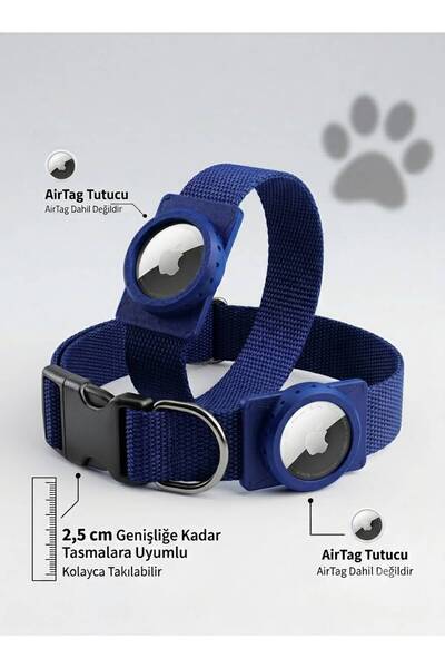 hebmeyy Airtag Yuvalı Koruyucu Kapaklı Evcil Hayvan Tasması Köpek Tasması Pla...