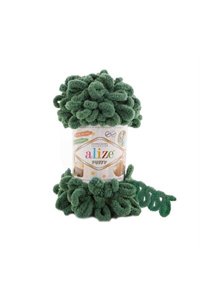Alize Puffy 532 Çam Yeşili El Örgü İpliği 9Mt 100Gr (1 Adet)