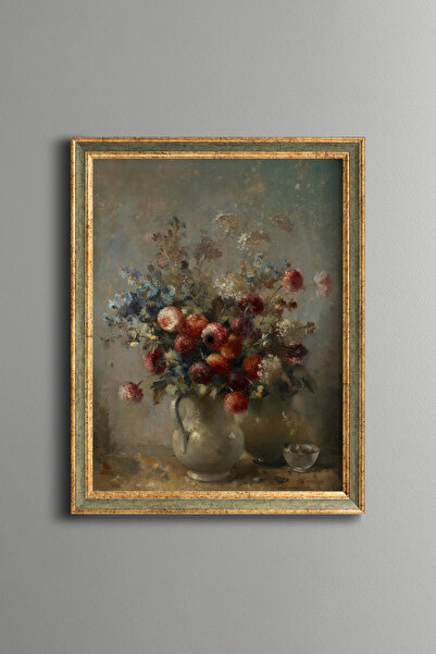 epiqart Colorful Wild Flowers in a Vase - Vintage Patterned Painting - Fine M...