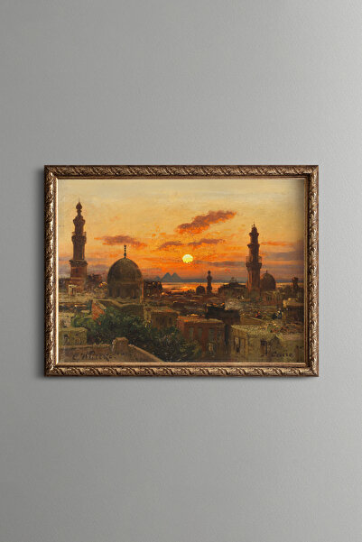 epiqart Sunset in Cairo - Vintage Patterned Painting - Fine Model