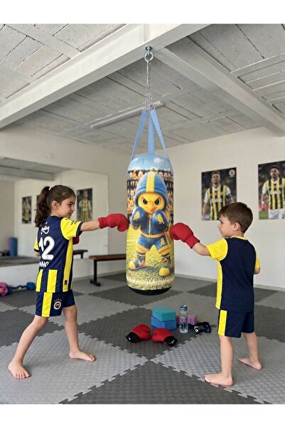 NOVAJOY Çocuk Boks Torbası Seti - Kırmızı Boks Eldivenli Asmalı Boks Torbası ...