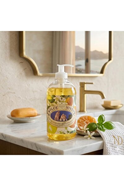 Nesti Dante Dolce Vivere Capri Bath & Shower Gel 500ml - Handcrafted Italian Luxury Body Wash with Orange Blossom, Frosted Mandarine & Basil, Refreshing, Moisturizing & Invigorating Skincare