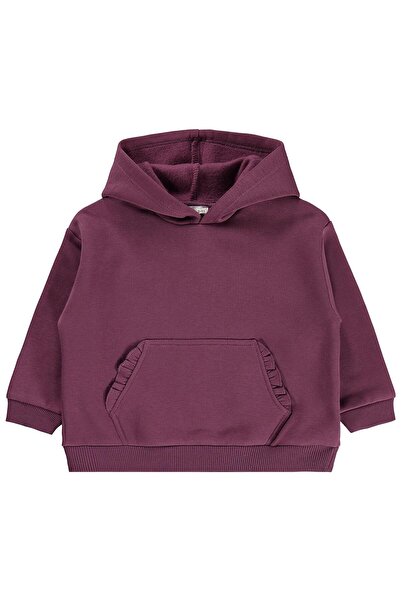 Civil Girls Kanguru Cepli Fırfırlı 2-5 Yaş Sweatshirt - Lila