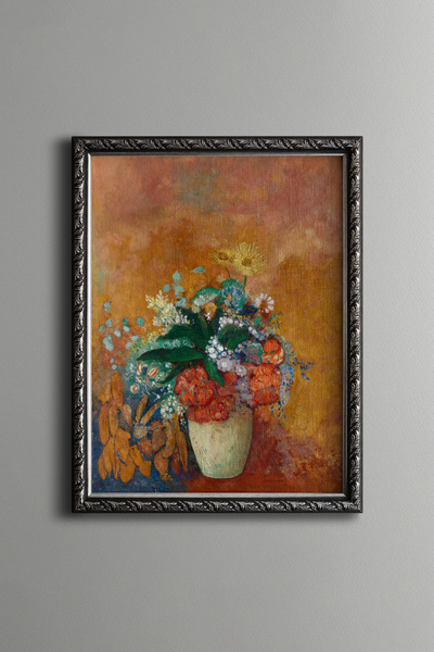 epiqart Flowers in a Vase - Vintage Patterned Painting - Fine Model