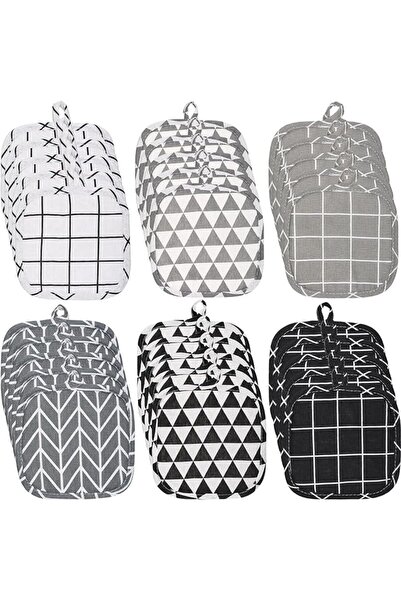 Tazweeq 30 Pcs Cotton Pot Holders for Kitchen, Square Heat Resistant Cotton P...