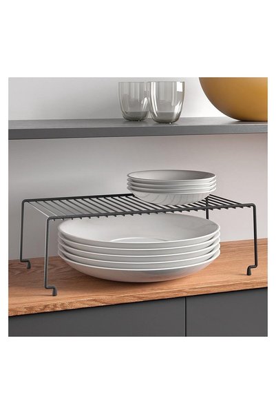 Metaltex 5 Adet Brooklyn Pvc Tek Katlı Dolap İçi Siyah Mutfak Rafı
