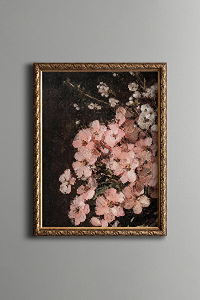 epiqart Pink Spring Flowers - Vintage Patterned Painting - Fine Model