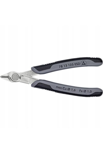 Knipex 78 13 125 Clește de tăiere de precizie ESD Super Knips pentru electronică