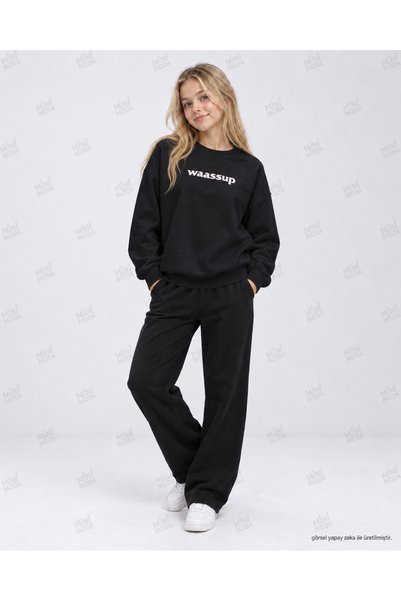 Minimoda Kids Hanorac pentru fetiță cu guler rotund cu imprimeu