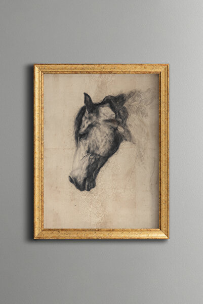 epiqart Horse Head Sketch - Vintage Patterned Painting - Fine Model