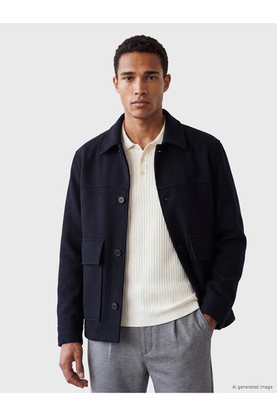 LC Waikiki Regular Fit Shirt Collar Men's Melton Coat