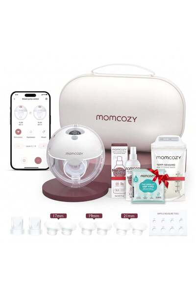 Mothersworld.sa مضخة ثدي ذكية قابلة للارتداء Momcozy M5 يتم التحكم بها عبر تط...