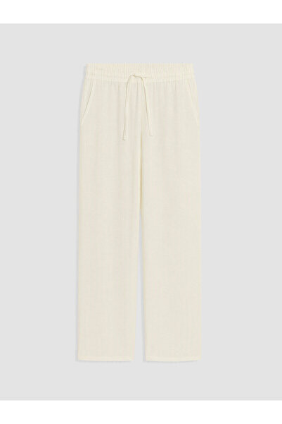 LC Waikiki Lcw Vision White Regular Fit Linen Look Men's Trousers with Nevavm...
