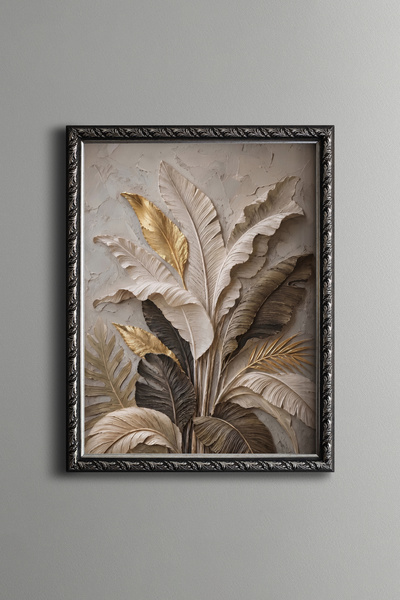 epiqart Tropical Leaves - Vintage Patterned Painting - Fine Model