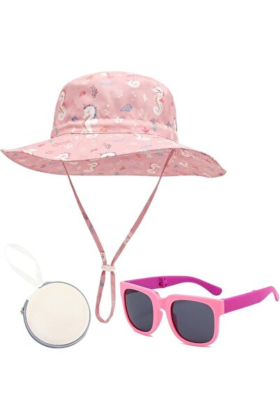 GENERAL [2 in 1] Kids Sun Hat with Sunglasses Toddler Bucket Hat with Wide Br...