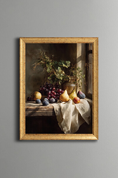 epiqart Fruit Still Life in Window Light - Vintage Patterned Painting - Fine ...