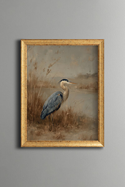 epiqart Herons - Vintage Patterned Painting - Fine Model