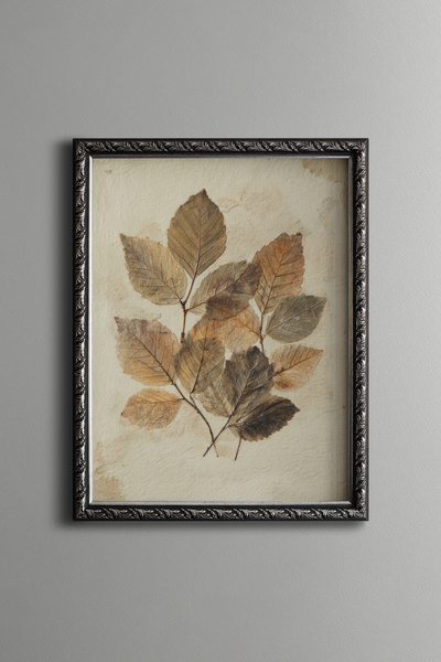 epiqart Dried Leaves - Vintage Patterned Painting - Fine Model