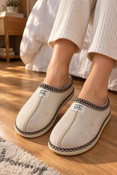 ZARICH Fuzz Cream Women's Suede-Look Indoor House Slippers with Non-Slip Sole...