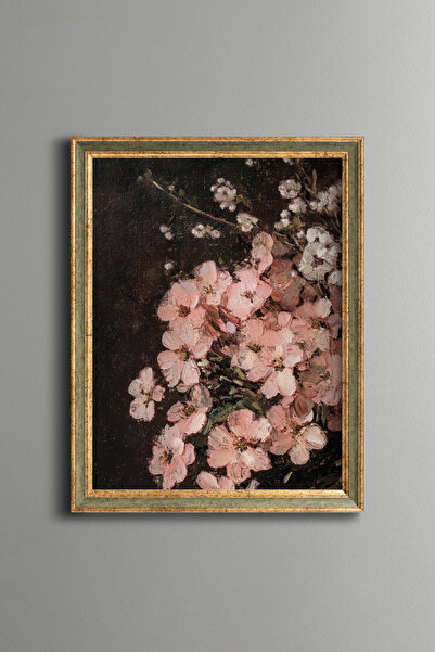 epiqart Pink Spring Flowers - Vintage Patterned Painting - Fine Model