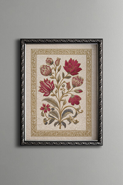 epiqart Embroidered Floral Motif - Vintage Patterned Painting - Fine Model