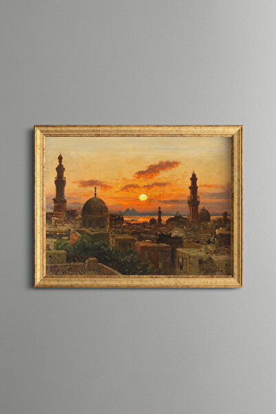 epiqart Sunset in Cairo - Vintage Patterned Painting - Fine Model