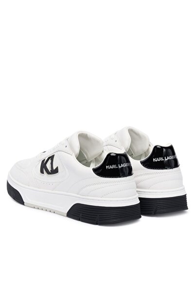 Karl Lagerfeld Adidași bărbați albi din piele cu detalii negre KL53025